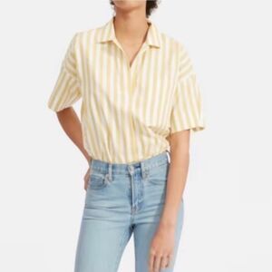 Everlane boxy cotton pullover striped shirt size 0